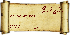 Zakar Ábel névjegykártya