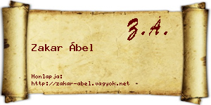 Zakar Ábel névjegykártya